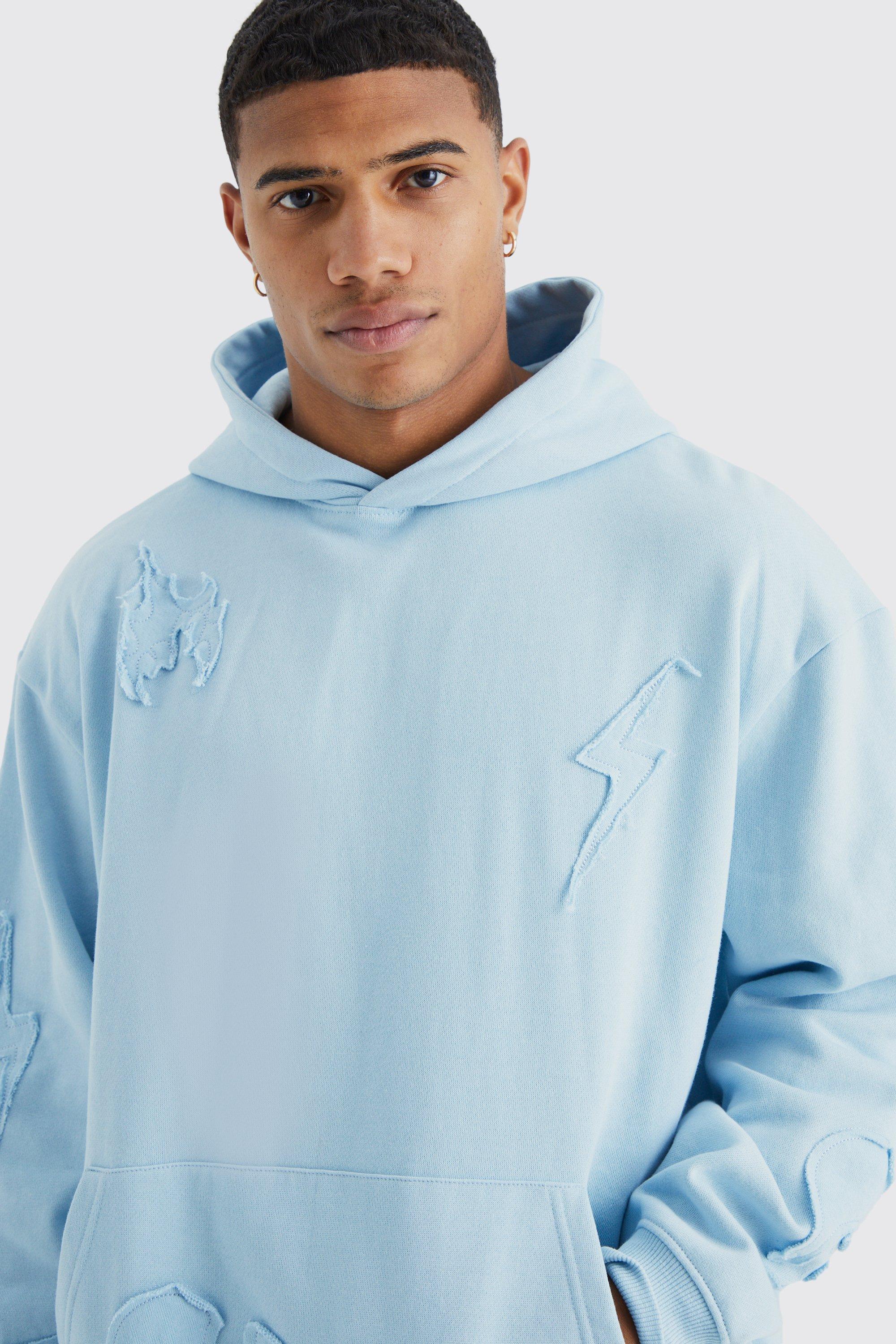 Oversized Raw Applique Hoodie